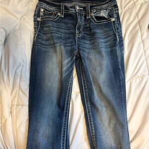 Miss Me Women's Dark Blue Faded Boot Cut Jeans